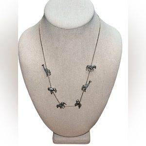 Unsigned Kabana Sterling Silver Safari Animal Liquid Silver Necklace